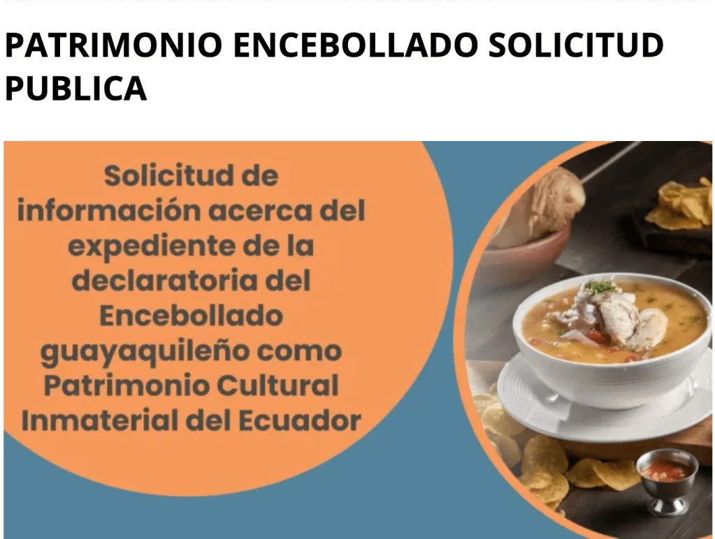 Encebollado enlatado solicitud públca